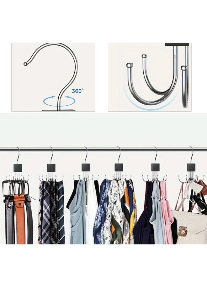 2 قطعة من شماعات الحزام القابلة للدوران متعددة الأغراض ومنظم - توفر مساحة لتخزين الأحزمة والقبعات والقمصان بدون أكمام وربطات العنق والأوشحة والحقائب - Image 2