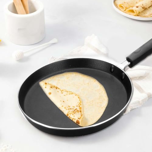 IBILI Nonstick Crepe Pan 9-Inch | Made in Spain | Induction Compatible Tawa Griddle for Pancakes, Dosa, Roti, Tortilla, and Eggs, Flat Frying Skillet, PFOA Free, Stay-Cool Handle - Image 4