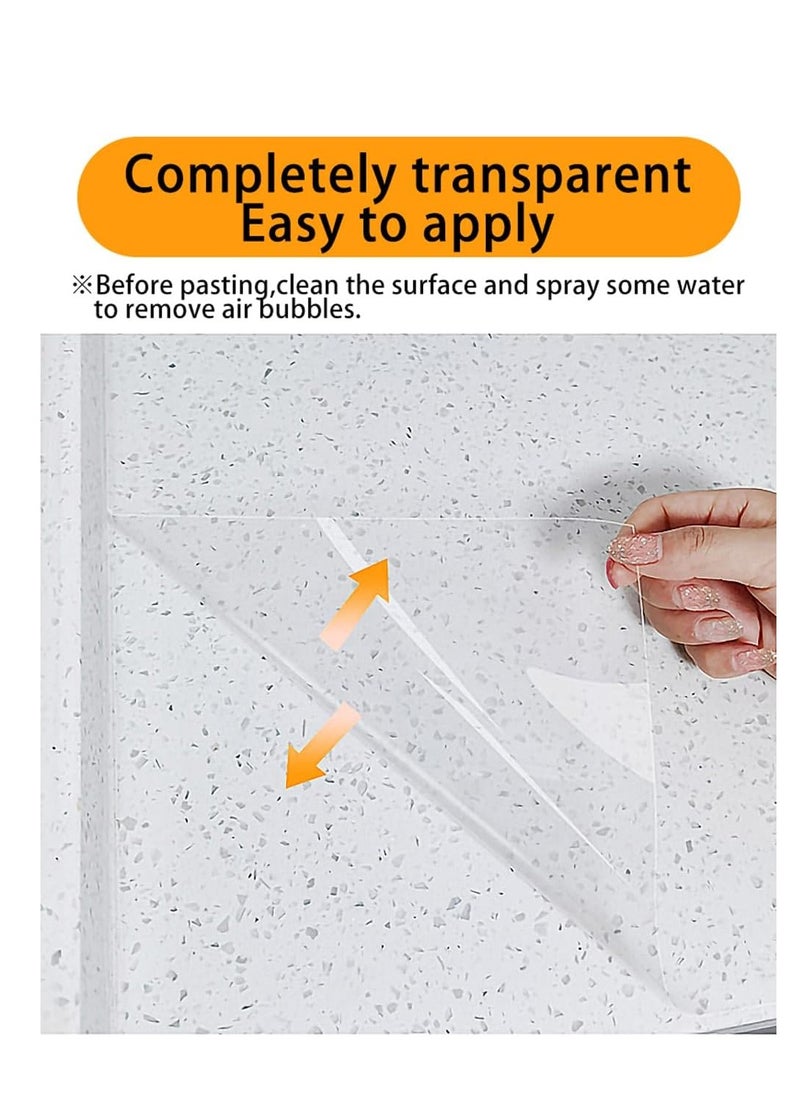 SYOSI - Oil-Proof Paper for Kitchen, Backsplash Protector, Electrostatic Absorption Wall Protective Film, Transparent No Glue Removable, Smooth Furniture Surface Tabletop Countertop 17.3inch*16.4FT - Image 1
