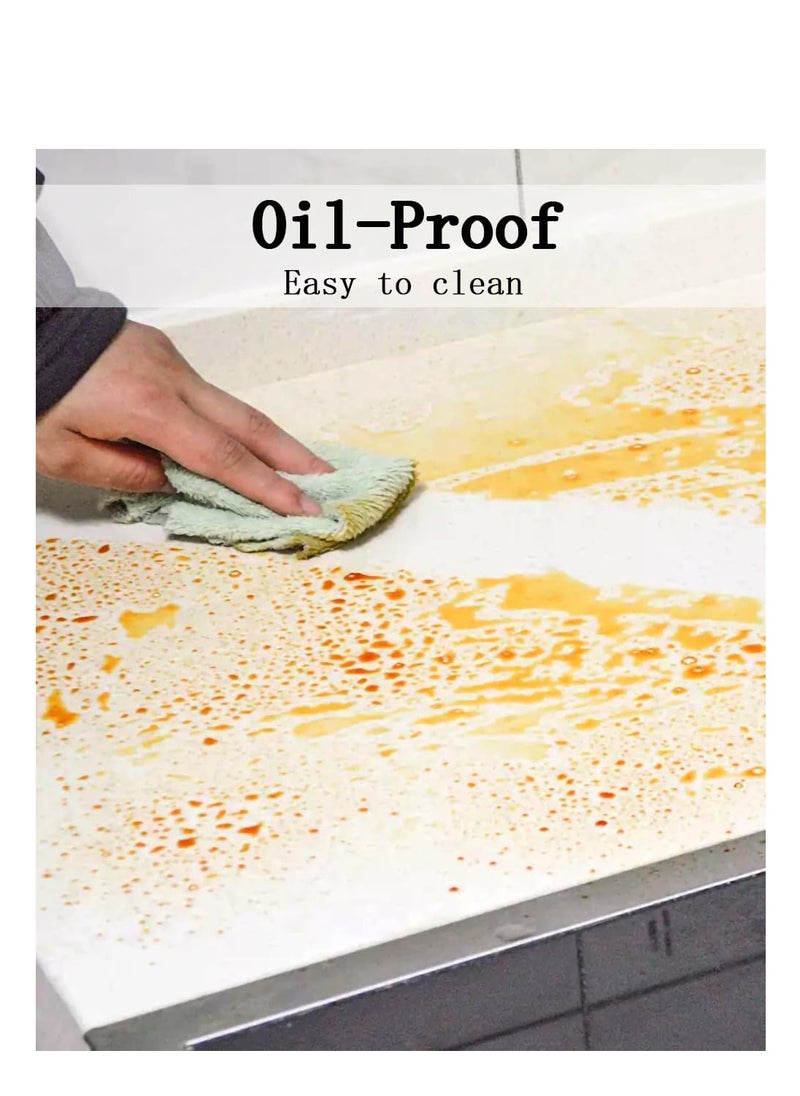 SYOSI - Oil-Proof Paper for Kitchen, Backsplash Protector, Electrostatic Absorption Wall Protective Film, Transparent No Glue Removable, Smooth Furniture Surface Tabletop Countertop 17.3inch*16.4FT - Image 1