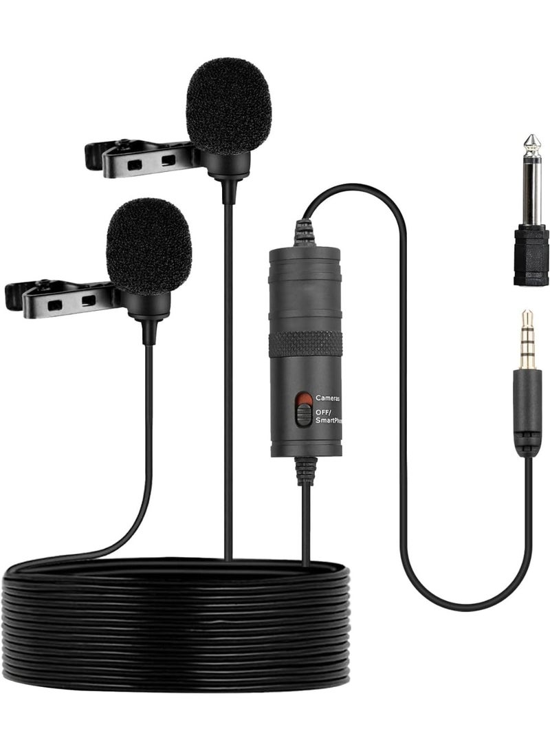 Dual Head Lavalier Condenser Microphone – Compatible with Smartphone, Camera & Laptop – Clear Audio for Recording & Streaming - Image 1