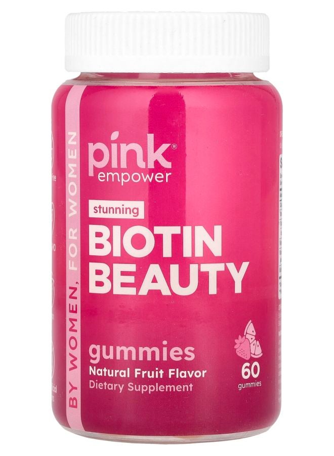 PINK Biotin Beauty Gummies Natural Fruit 60 Gummies