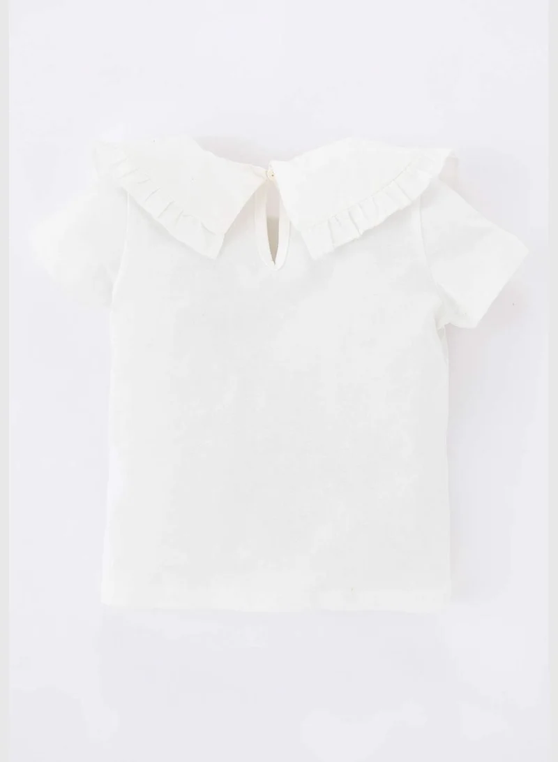 DeFacto BabyGirl Big Neck Knitted Short Sleeve Body