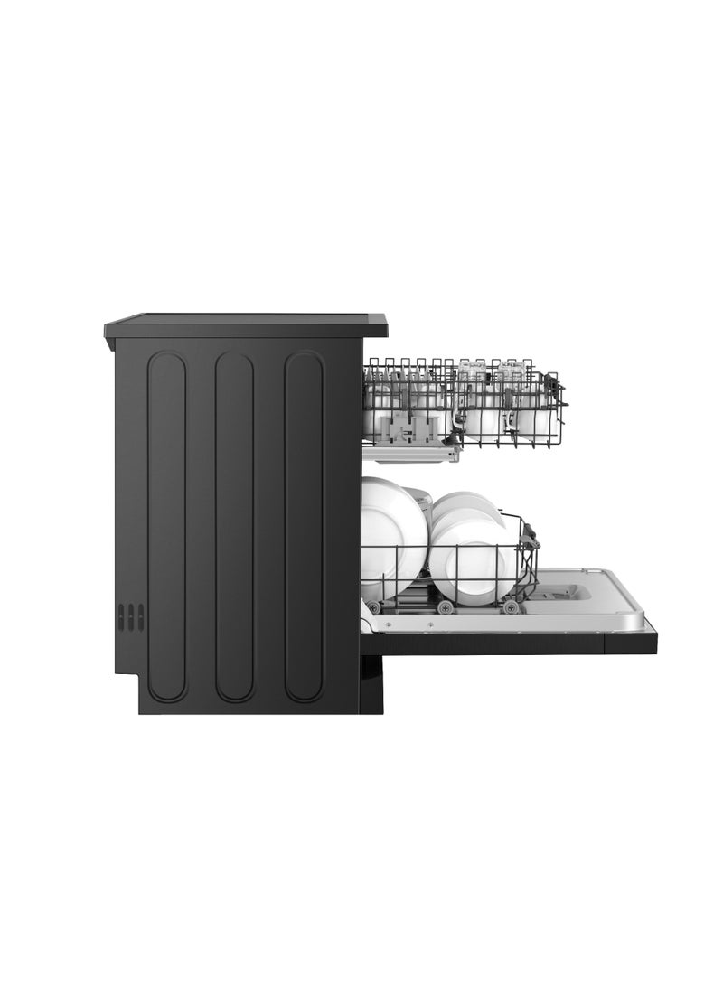 Hisense Dishwasher Machine 16 PCS 8 Program 3 Basket, Auto Open, Self Clean Filter 9 L HS643C90BSA Matte Black - Image 2