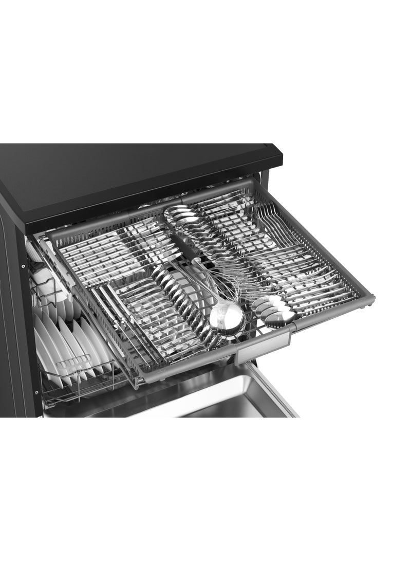 Hisense Dishwasher Machine 16 PCS 8 Program 3 Basket, Auto Open, Self Clean Filter 9 L HS643C90BSA Matte Black - Image 3