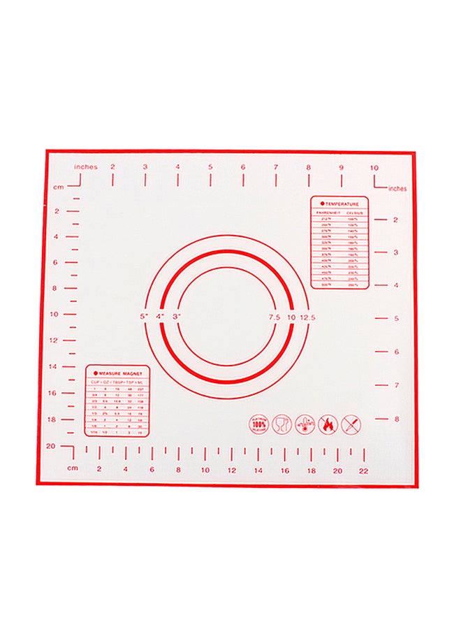 Silicone Dough Maker Mat With Measurements Red 60 x 40 x 0.04cm  - Image 1