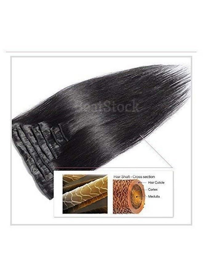 BeatStock 16 Clips Head 6 Piece STRAIGHT Hair Extensions For Women and Girls For Increase Instant Length 24 inch (Black)  - Image 4