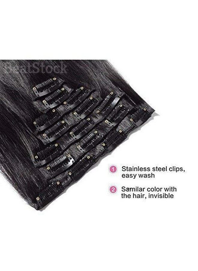 BeatStock 16 Clips Head 6 Piece STRAIGHT Hair Extensions For Women and Girls For Increase Instant Length 24 inch (Black)  - Image 5