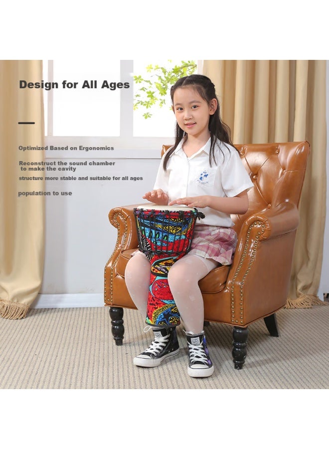 Mosen 10-inch Lightweight African Drum Abs Material Children's Beginner Practice Lijiang Hand Drum, Tuning-free Jingtailan