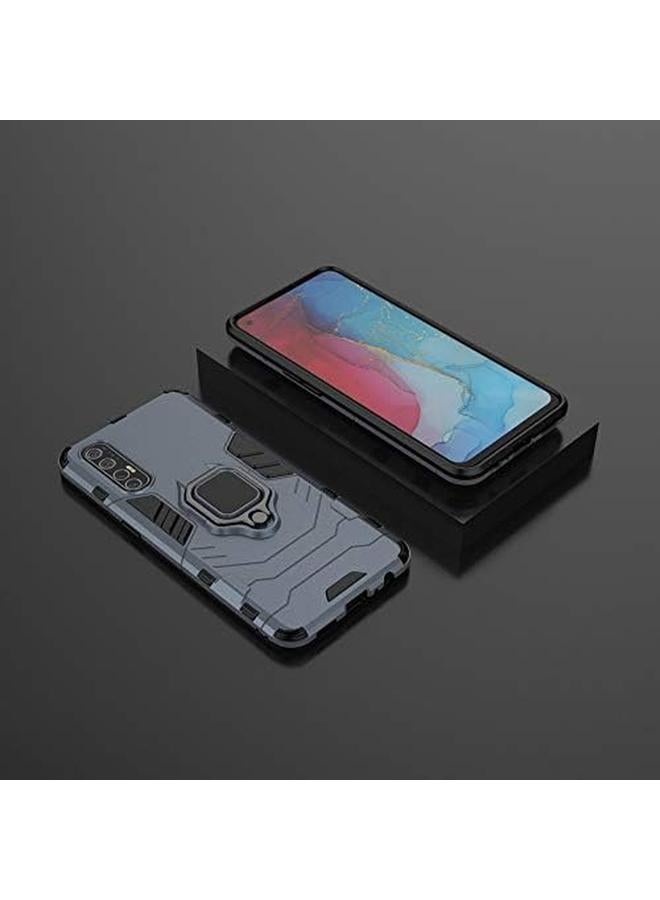 إيروريكس جراب لهاتف Oppo Reno 3 Pro 5G مع واقي شاشة من الزجاج المقوى لحماية شديدة التحمل ومضاد للصدمات ومسند واقي باللون الأزرق الداكن - Image 5