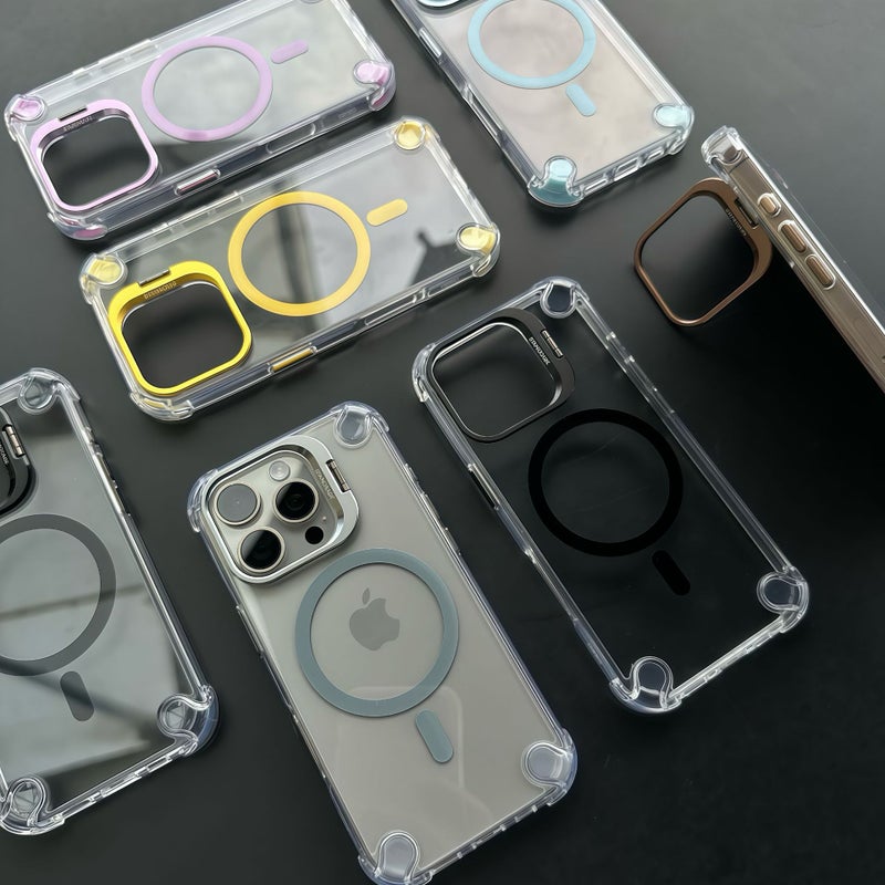 U3 Jelly Magnetic Case with Hidden Stand for iPhone 17/16/15/14/13/12, Shockproof - Image 3