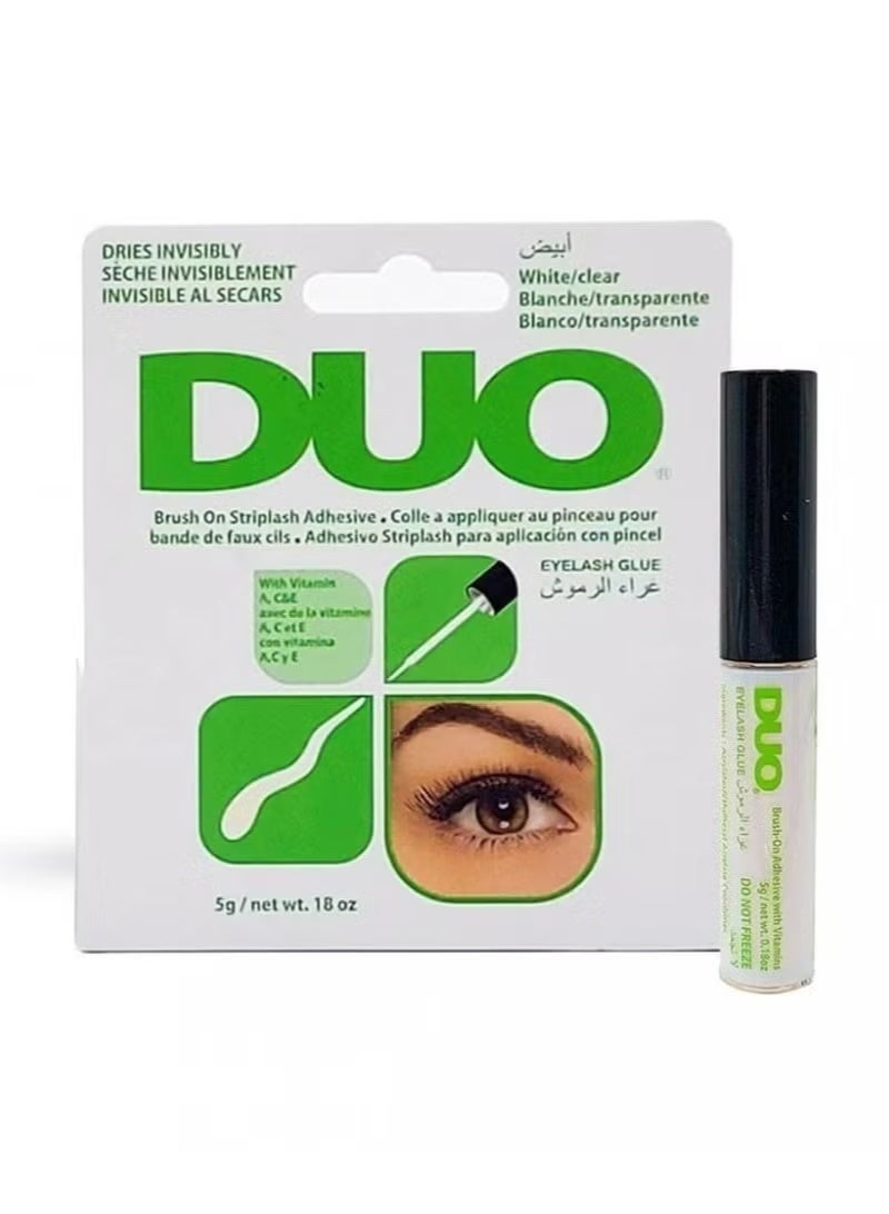 DUO Brush On Striplash Adhesive Eyelash Glue, Dries Clear, White, 5g - Image 3