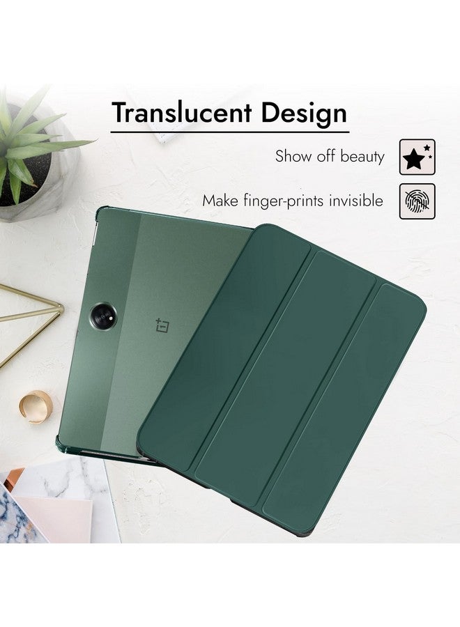 Robustrion Cover for OnePlus Pad Go Cover Case, Trifold Flip Case Cover for OnePlus Pad GO 11.35 inch with Translucent Back [Support Auto Sleep Wake] - Dark Green - Image 5