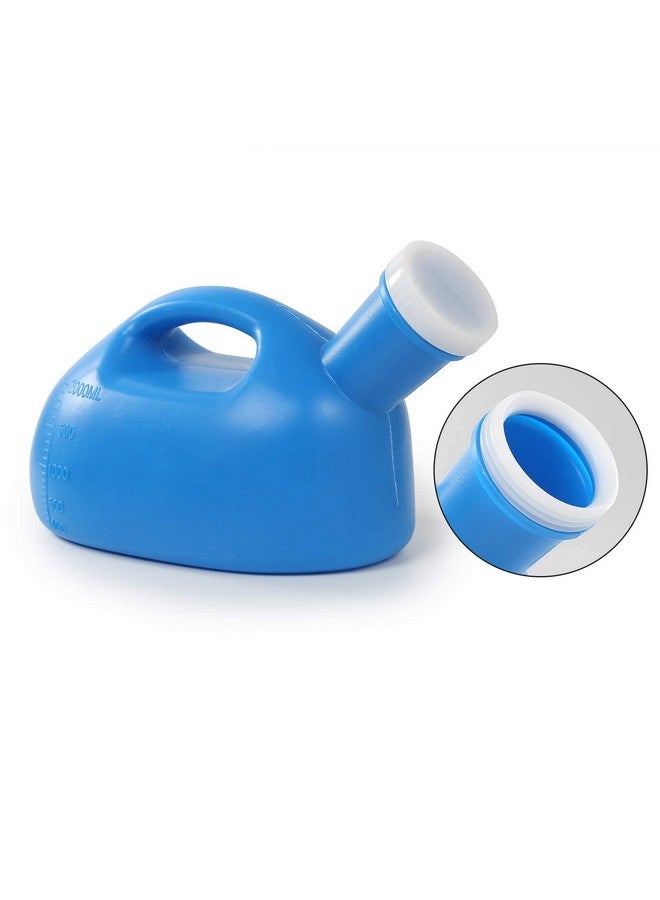 ONEDONE ONEDONE Urinals for Men - Portable Urinal for Men Spill Proof Nighttime Men's Urinal Bottle Male Pee Bottle Urine Bottle 68 OZ for Hospital Home Camping Car Travel 45" Long Hose with Lid (Blue) - Image 2