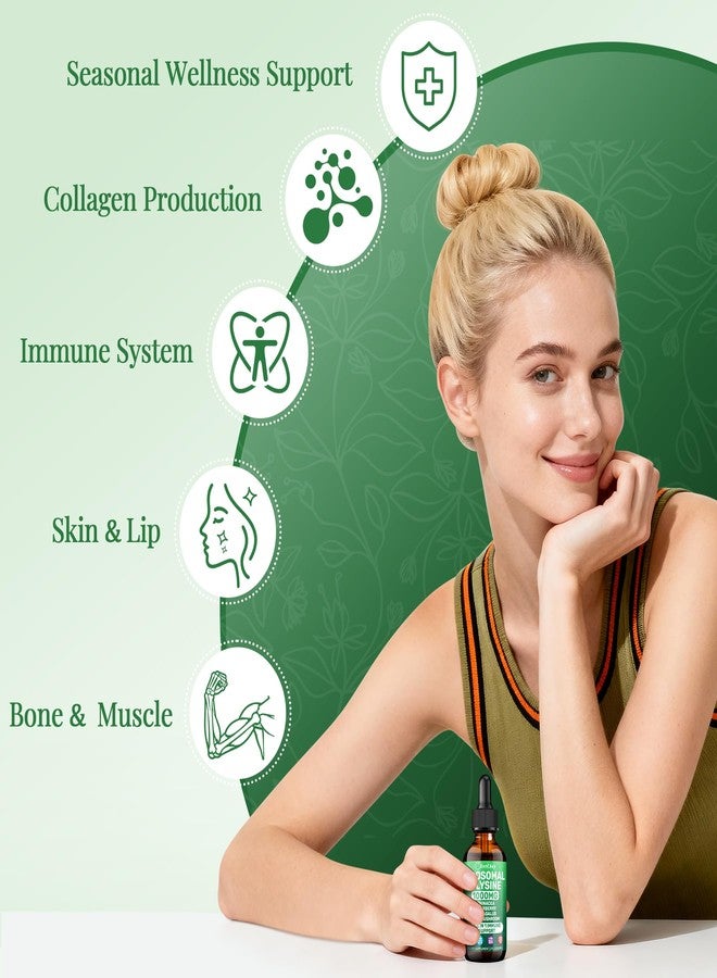 HevChay Liposomal L-lysine 1000MG Liquid Drops, L-Lysine Supplements for Kids and Adults, All-in-1 Essential Amino Acid with Vitamin C, B6, D3, B12 & Zinc for Collagen, Lip, skin & Immune Support, 1 Pack - Image 4