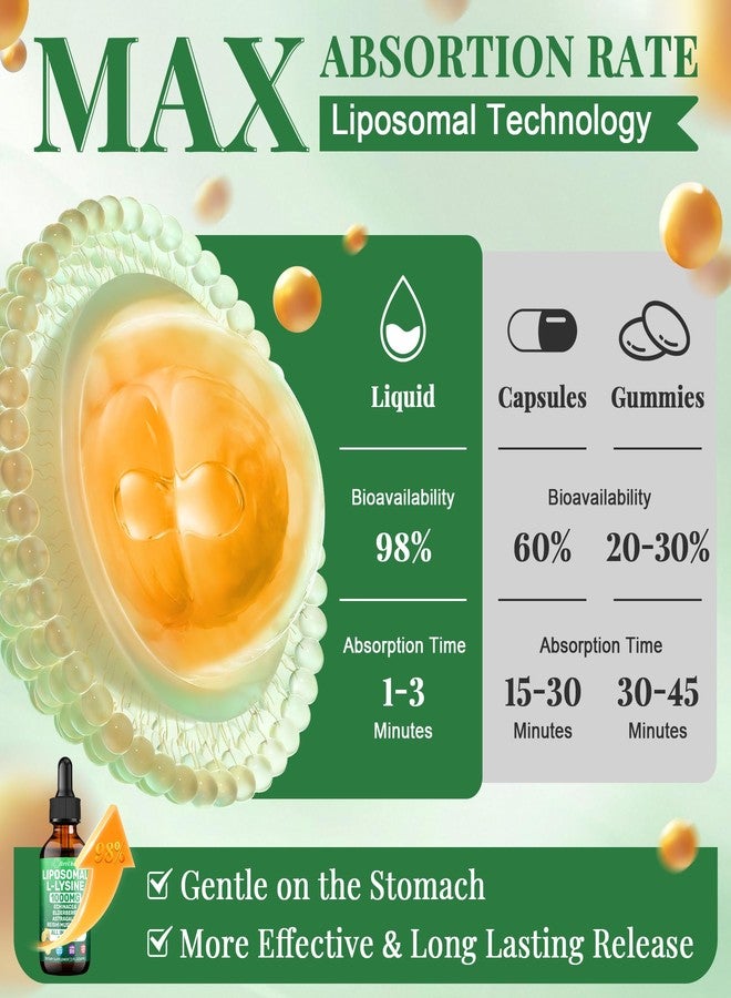 HevChay Liposomal L-lysine 1000MG Liquid Drops, L-Lysine Supplements for Kids and Adults, All-in-1 Essential Amino Acid with Vitamin C, B6, D3, B12 & Zinc for Collagen, Lip, skin & Immune Support, 1 Pack - Image 5