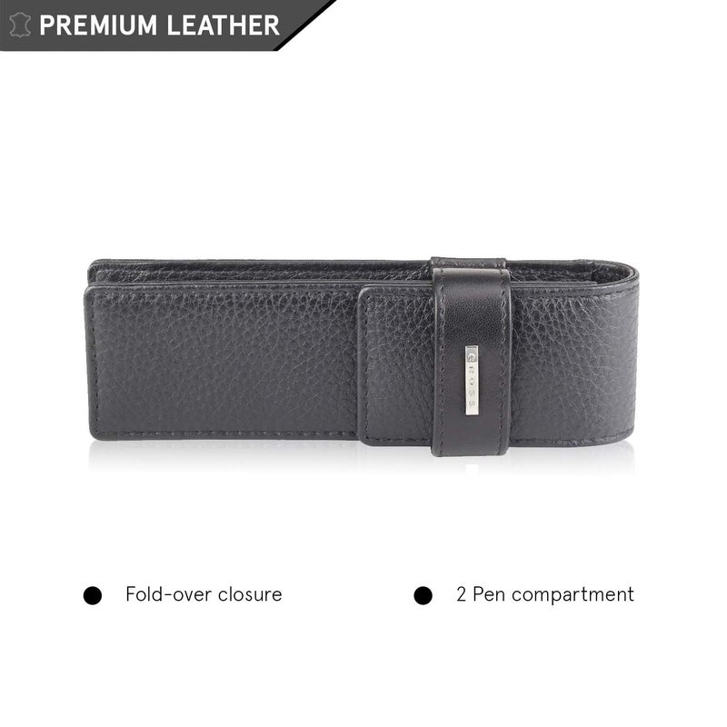 Cross FV Range Men's Leather Double Pen Case with Loop (Black) - Image 2