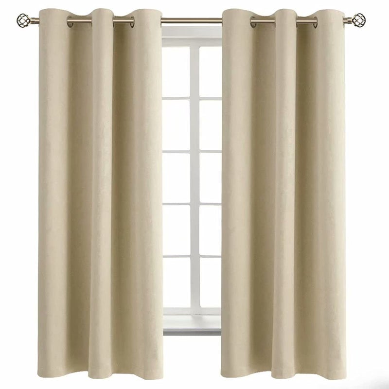 BGment Beige Room Darkening Curtains 63 Inches Long 2 Panels Set, Sunlight Blocking Thermal Insulated Grommet Window Treatment Drapes for Bedroom, Each Panel 42 x 63 Inch - Image 1