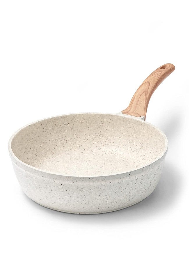JIGVA Healthy Cooking 24cm Frying Pan – Less Oil Use, Marble Non-Stick Coating, Scratch Resistant, Induction Base, Easy Clean, Free Trivet, Ergonomic Handle, Durable Forged Aluminum Skillet - Image 1