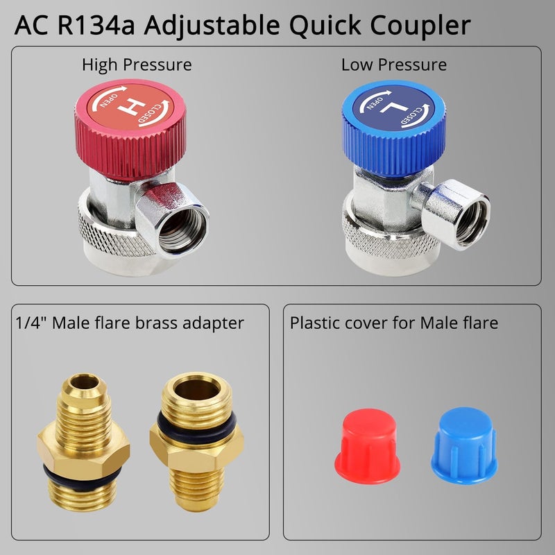 YSTOOL Automotive AC R134a Adjustable Quick Coupler Kit - Image 5