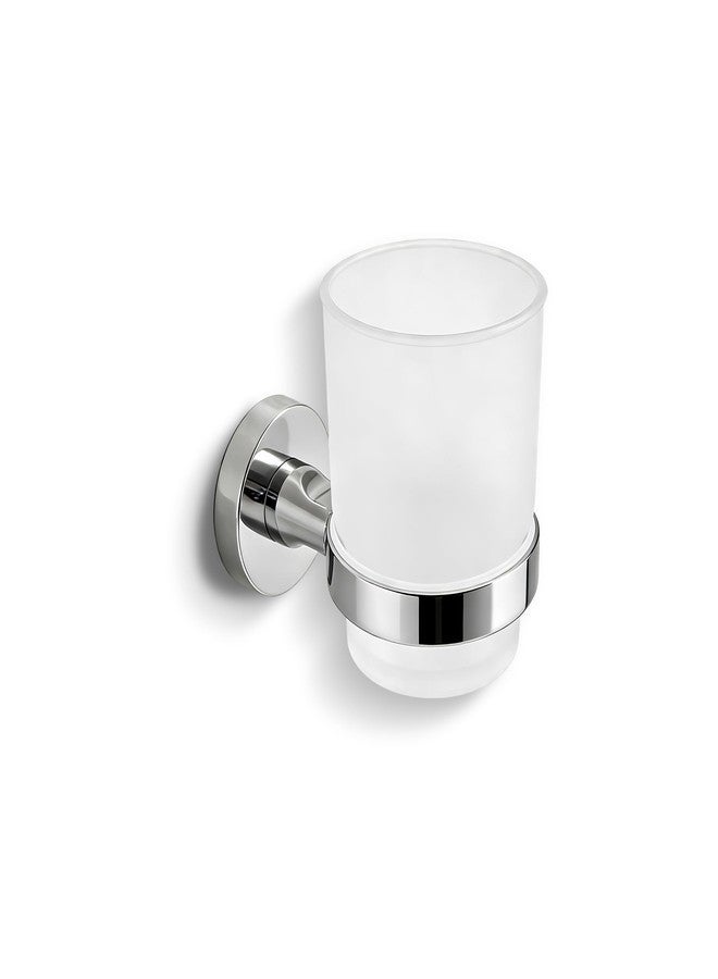 SWETON Toothbrush Holder Wall Mounted with Satined Cup with Chrome-Plated Holder,Metal Stainless Steel - Image 1