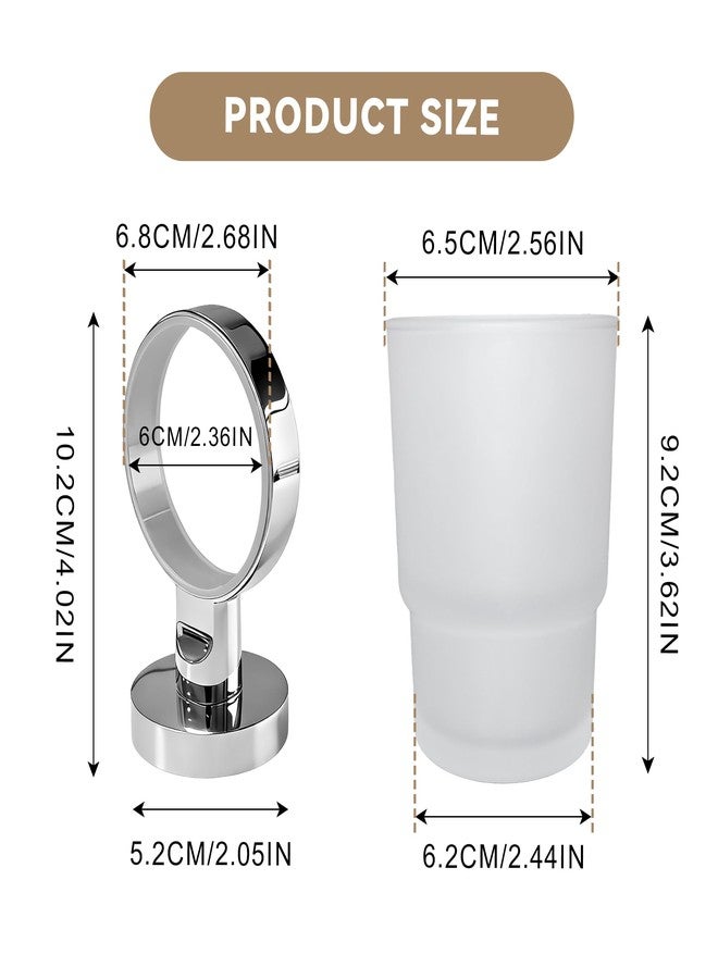 SWETON Toothbrush Holder Wall Mounted with Satined Cup with Chrome-Plated Holder,Metal Stainless Steel - Image 4