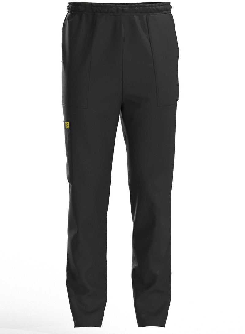 Doctor Scrub Comfortable Black Lycra fabric with many pockets is meticulously crafted to retain its color without fading with repeated washing  - Image 5