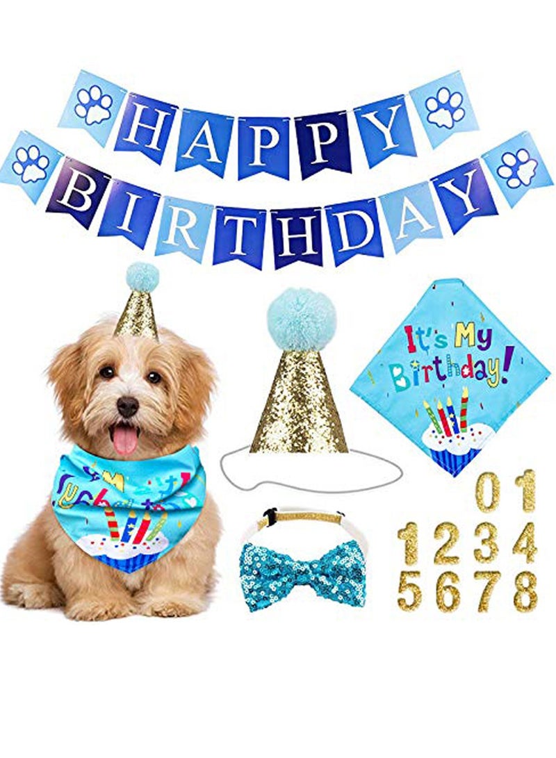 Mordely Dog Bandana for Dog Birthday Party - Dog Birthday Bandana for Small, Medium, Large Dogs, Bandana for Dogs Puppy Birthday Party, Boy Dog Happy Birthday Bandana - Image 1