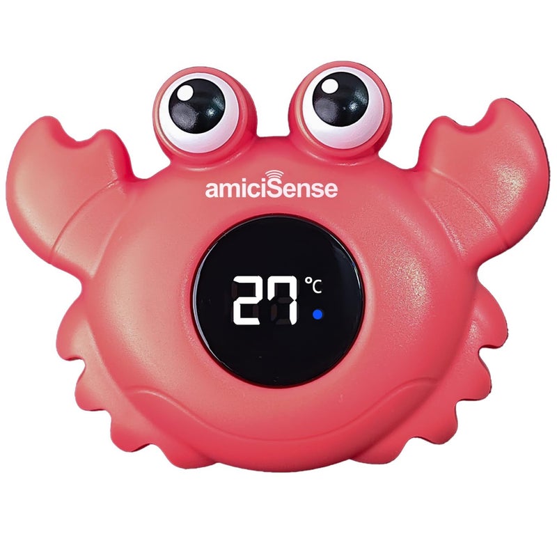 amiciSense مقياس حرارة حمام الأطفال المقاوم للماء، لعبة عائمة هدية للأطفال، مقياس حرارة حوض الاستحمام - Image 1