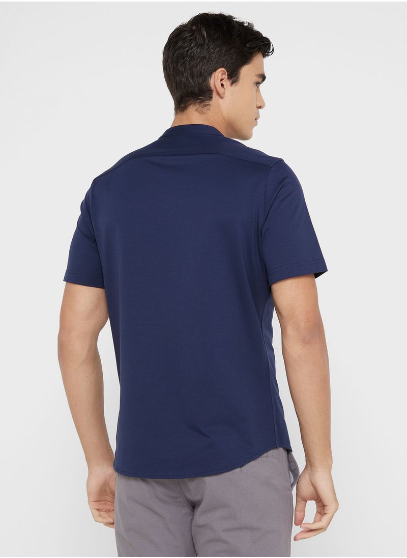 Robert Wood - Mens Knitted Fab Half Sleeve Shirt - Image 1