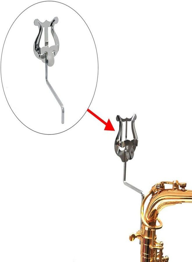 Jiayouy Nickel-Plated Saxophone Marching Lyre Music Sheet Clip for Alto Tenor Saxophone Silver - Image 4