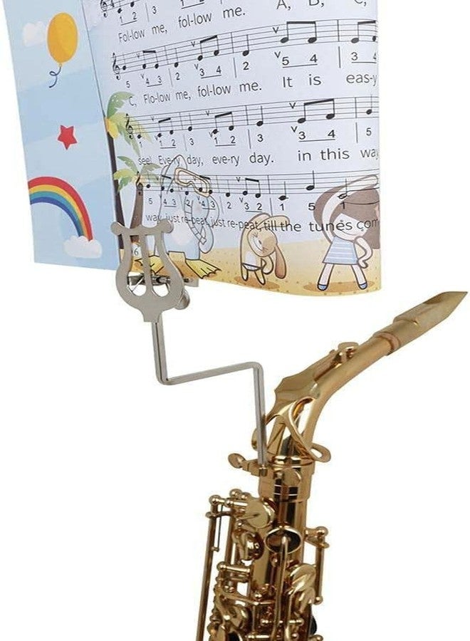 Jiayouy Nickel-Plated Saxophone Marching Lyre Music Sheet Clip for Alto Tenor Saxophone Silver - Image 5