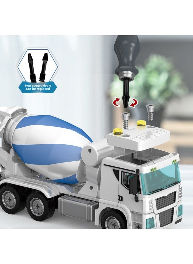 Large Size Disassembly And Assembly Engineering Vehicle Toy DIY Nut Detachable Assembly Simulation Excavator Model Fire Truck-Color:(Electric Screwdriver) Dismounting And Mounting Ladder Truck - Image 5