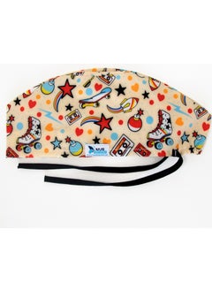 Nur Medikal Giyim Nur Medical Clothing Nur Medikal 90's Patterned Surgical Cap  - Image 1