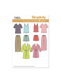 Simplicity 1563 Easy To Sew Teen S  Men S And Women S Pajama Sewing Patterns  Sizes Xs-Xl