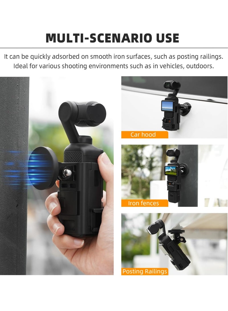 Magnetic Camera Mount Stand Base for DJI OSMO Pocket 3 Adjustable Desktop Stable Bracket Non-Slip Holder for Pocket 3 (Black) - Image 2