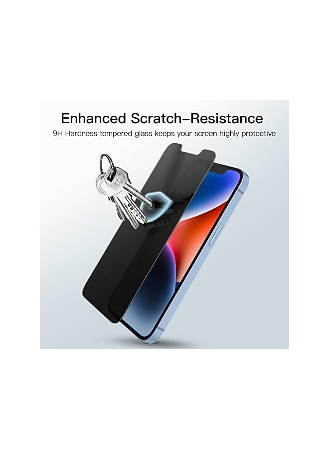 Jetech Privacy Screen Protector For Iphone 14 6.1-Inch, Anti Spy Tempered Glass Film, 2-Pack - Image 4