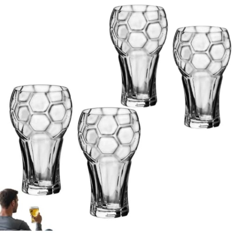 Soccer Themed Beer Glass, 2026 Trophy Shaped Drinking Cup for Viewing Parties, Soccers Shaped Glasses Cup for Dads and Boyfriends, Unique Soccer Fan Gift, Perfect Football Beer Glass for Men - Image 1