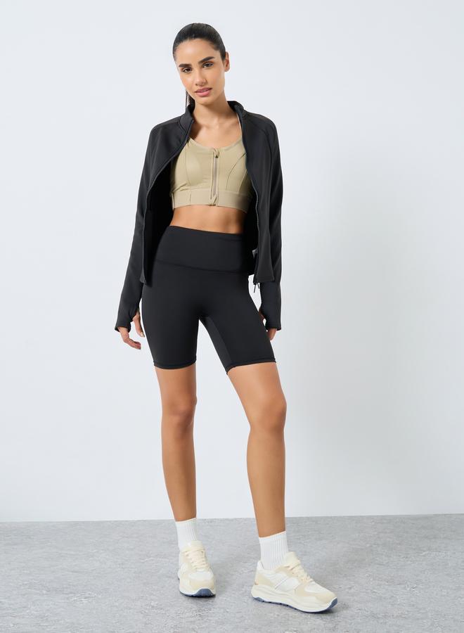 Styli Active Fleece Dual Contour Seam Zip Up Jacket - Image 2