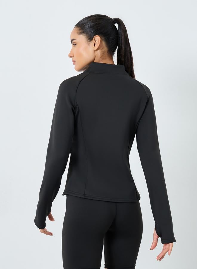 Styli Active Fleece Dual Contour Seam Zip Up Jacket - Image 5