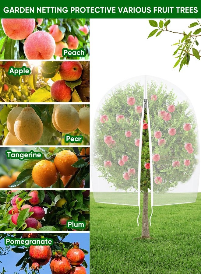 شبكة حماية أشجار الفاكهة من حشرات الزيز - مع سحاب، 4 قطع، 5 × 4 قدم، شبكة حماية طيور الحدائق لشجيرات التوت مع رباط، أكياس شبكية لحماية النباتات من الحشرات، الطماطم، الزيز، الحيوانات (4، 4 × 5 قدم) - Image 2