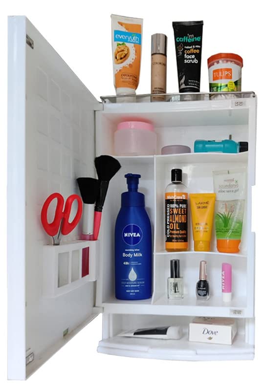 Urban Choice Urban Choice Grace Fine Ware Washbasin Cabinet with Mirror Premium Wall Mounted Storage Cabinet with Magnetic Door 4 Inner Shelve Stylish HeavyDuty Plastic Cabinet for Storage  - Image 3