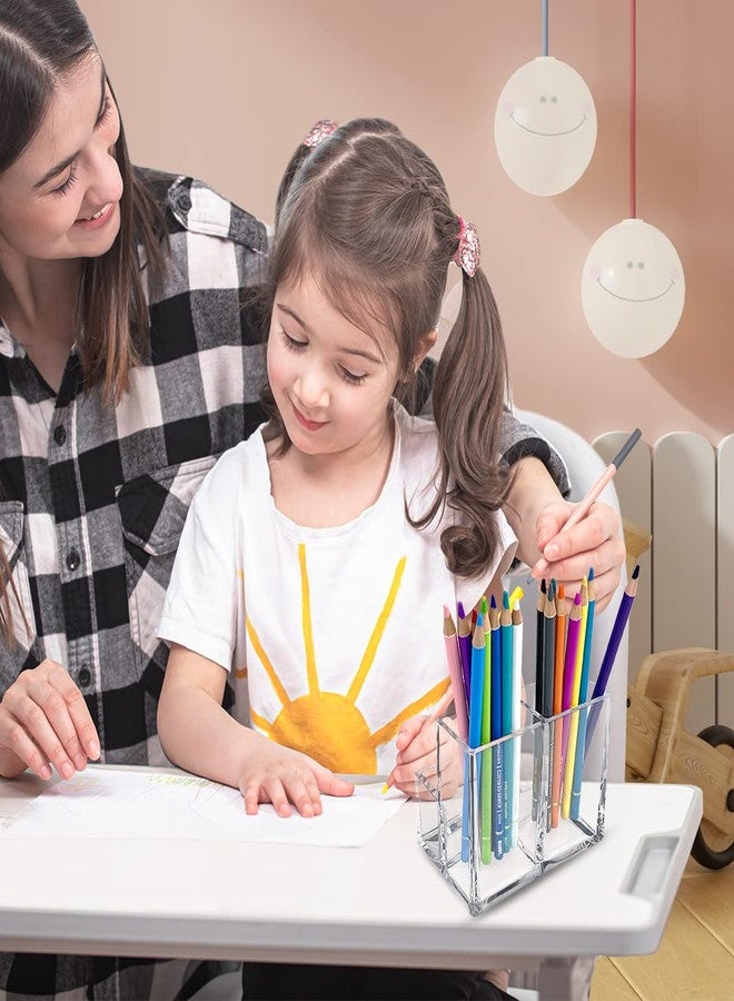 كيدباوتش حامل أقلام KiDEPOCH، حامل أقلام أكريليك شفاف للمكتب، منظم تخزين فرش المكياج، منظم مكتب عصري للمدرسة والمنزل والمكتب. - Image 5
