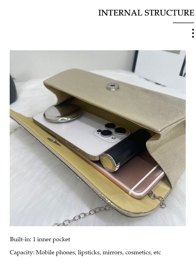 DUNISO Women's Clutches, Shoulder Crossbody Evening Bag, Large Capacity Bag, Suitable For Party, Wedding, Banquet, Prom,Chain Shoulder Bag, Cross-Border - Image 3