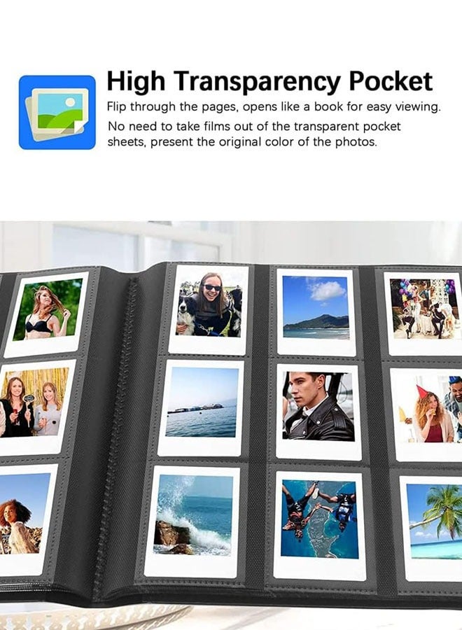 Hanayo 432 Pockets Mini Photo Album for Fujifilm Instax Mini 11 90 70 9 8+ 8 LiPlay Polaroid Snap SnapTouch PIC-300 Z2300 Instant Camera(Black) - Image 3