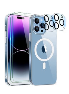 iPhone 14 Pro Max Cover Compatible with MagSafe Pack of 2 Screen Protector and Camera Lens Protector Strong Magnets Never Yellow Shockproof Protective Case 6.7 inch
