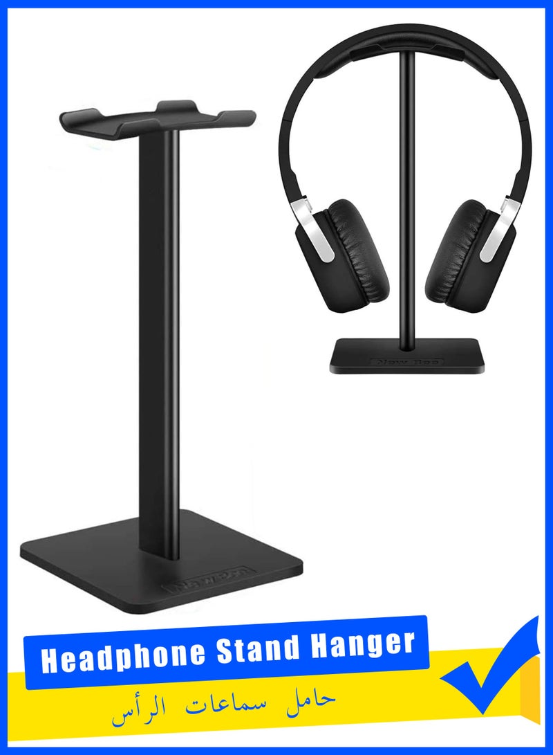 New Bee 1 Pack Aluminum Desk Headphone Stand, Portable Headset Hanger with Cable Organizer, Sturdy Space Saving Holder for Gaming Office Home, a Practical Computer Accessory for Men Women, Black - Image 1