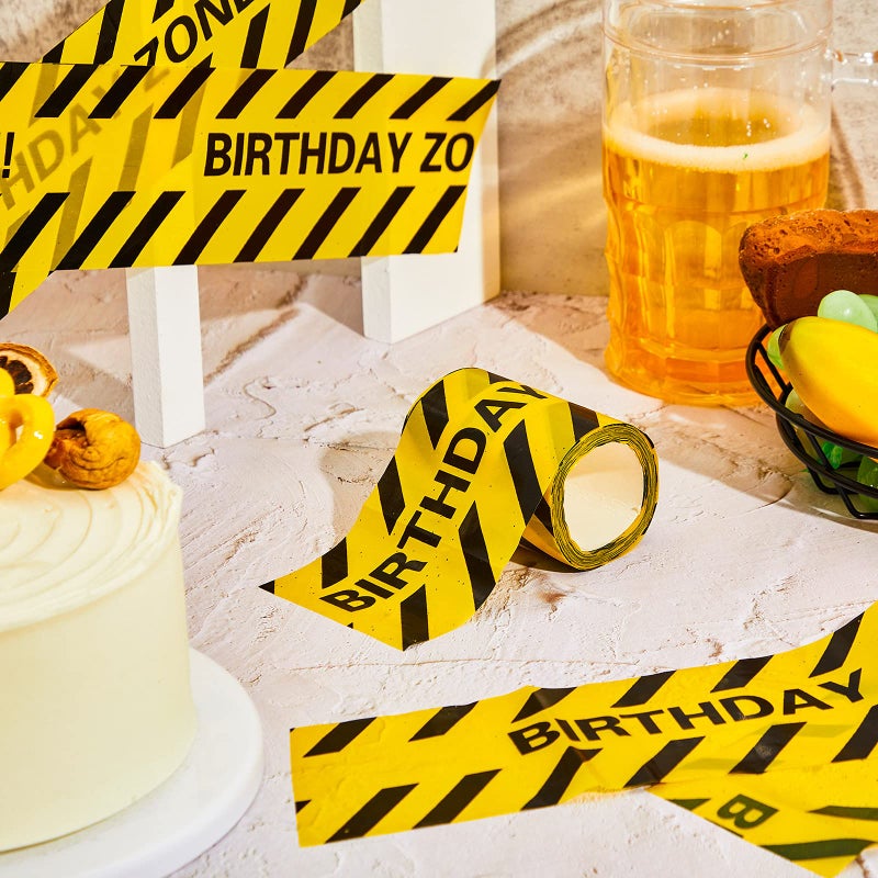 Kasyat 2 Rolls 132 Feet Construction Party Tape Themed Caution Tape for Birthday Party Supplies Construction Decorations(Classic Style) - Image 4