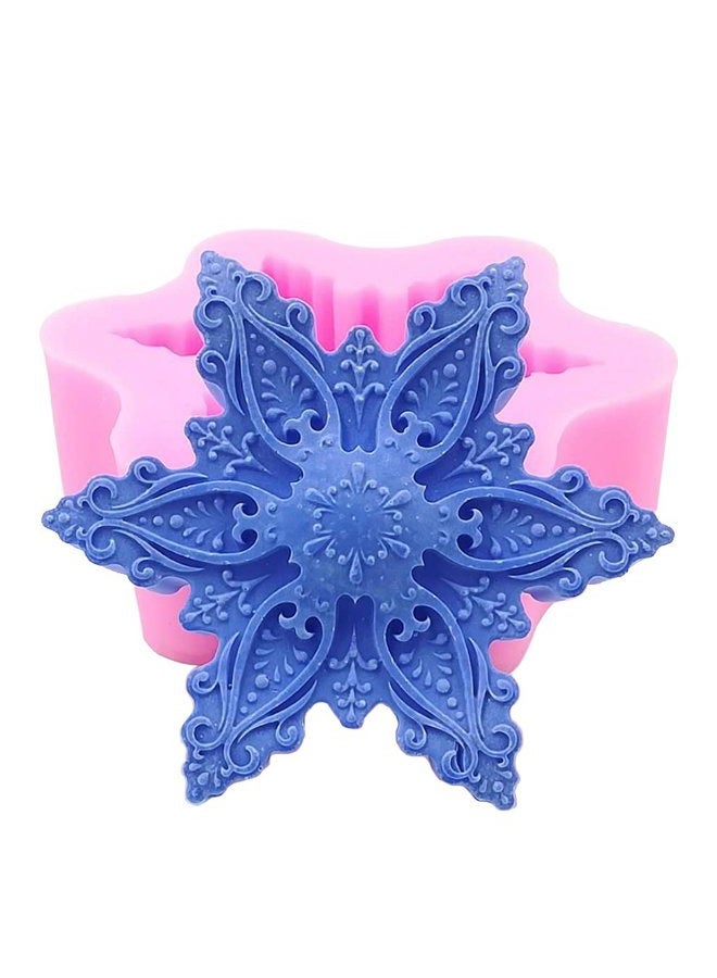 Monqui (Snowflake02) - Snowflake Silicone Mould for Handmade Soap, Crafts, Candle, Chocolate, Muffins, Ice - Image 1