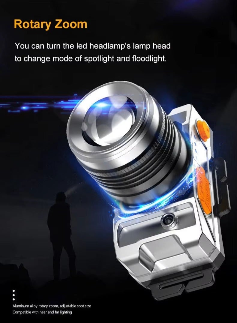 CAMPANAS LED Headlamp, Super Bright Headlight, Rechargeable Head Light, 360° Adjustable Angle Headlight, Ipx6 Waterproof, Motion Sensor, Headlight for Fishing, Camping, Hiking - Image 5